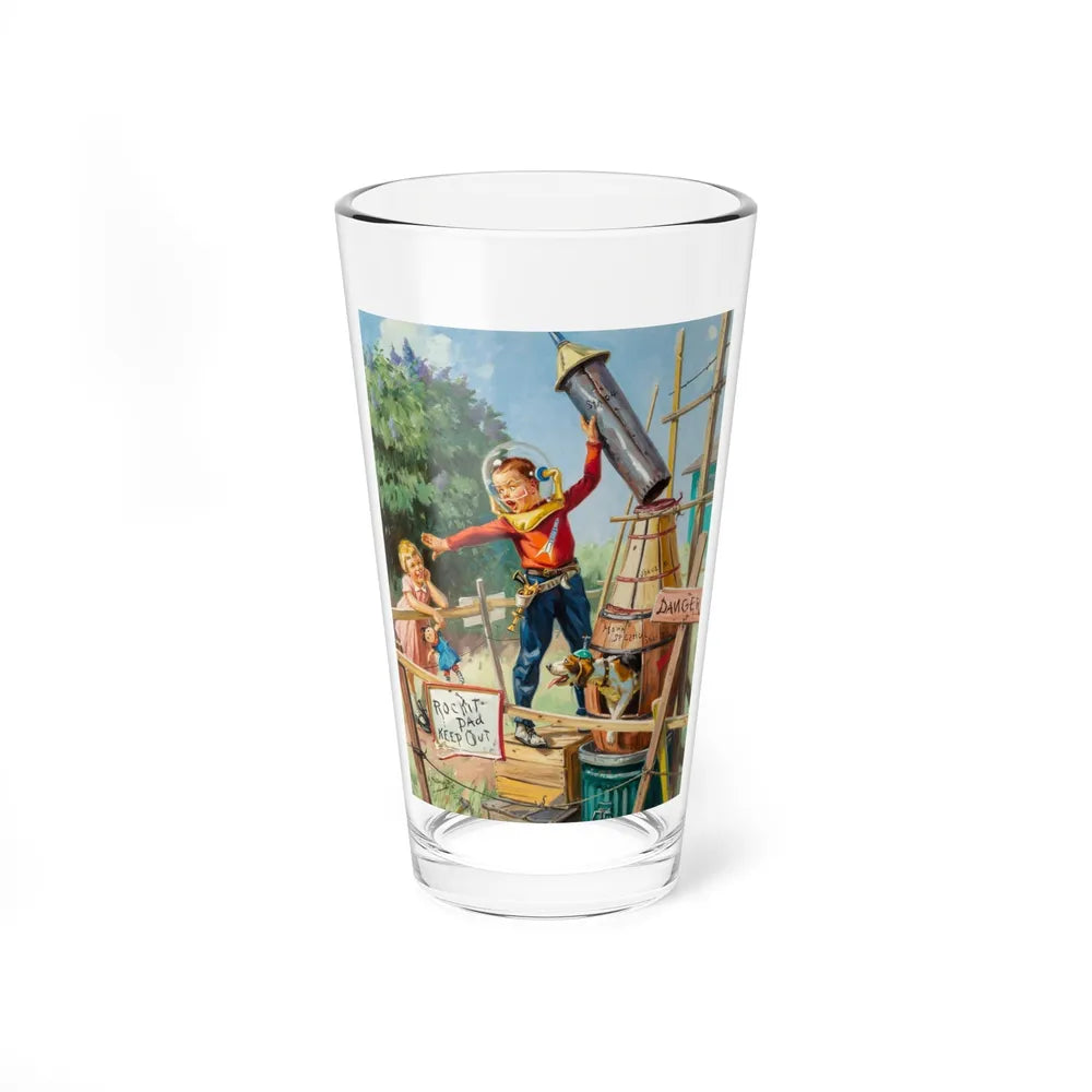 Rocket Pad Keep Out (Magazine Illustration) Pint Glass 16oz-16oz-Go Mug Yourself