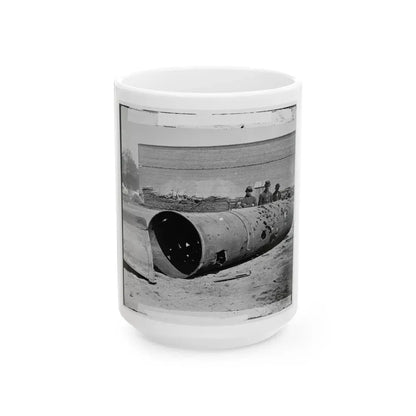 Rocketts, Richmond, Va. Battered Smokestack From C.S.S. Ironclad Ram Virginia No. 2 (U.S. Civil War) White Coffee Mug 15oz - Go Mug Yourself