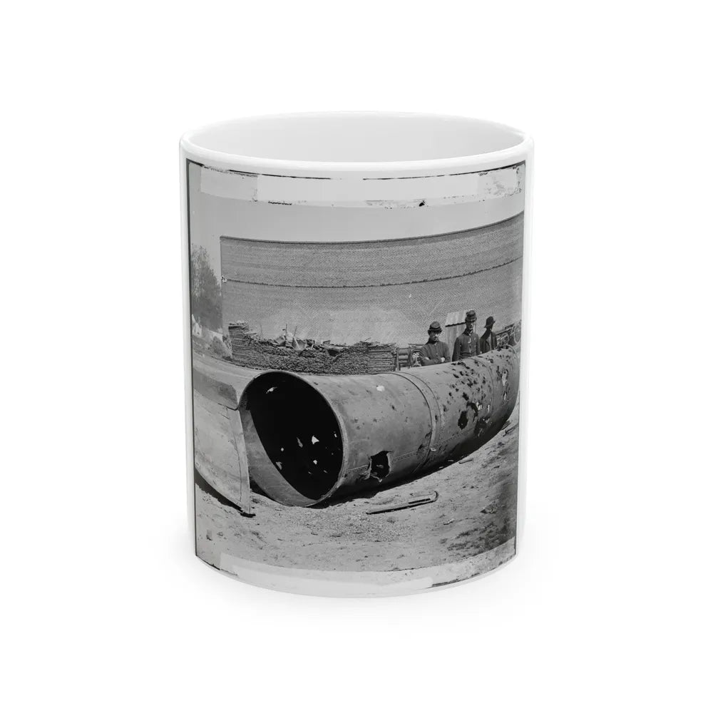 Rocketts, Richmond, Va. Battered Smokestack From C.S.S. Ironclad Ram Virginia No. 2 (U.S. Civil War) White Coffee Mug-11oz-Go Mug Yourself