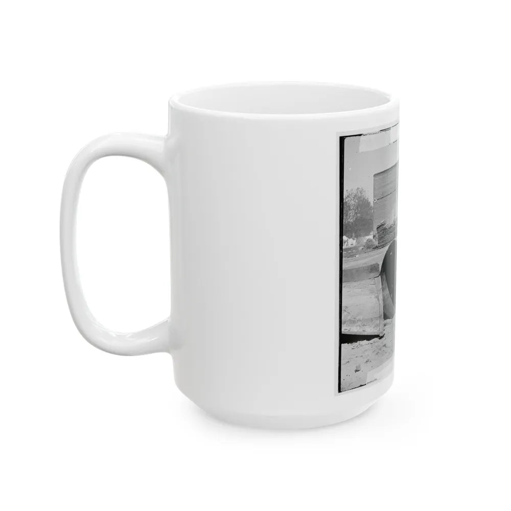 Rocketts, Richmond, Va. Battered Smokestack From C.S.S. Ironclad Ram Virginia No. 2 (U.S. Civil War) White Coffee Mug-Go Mug Yourself