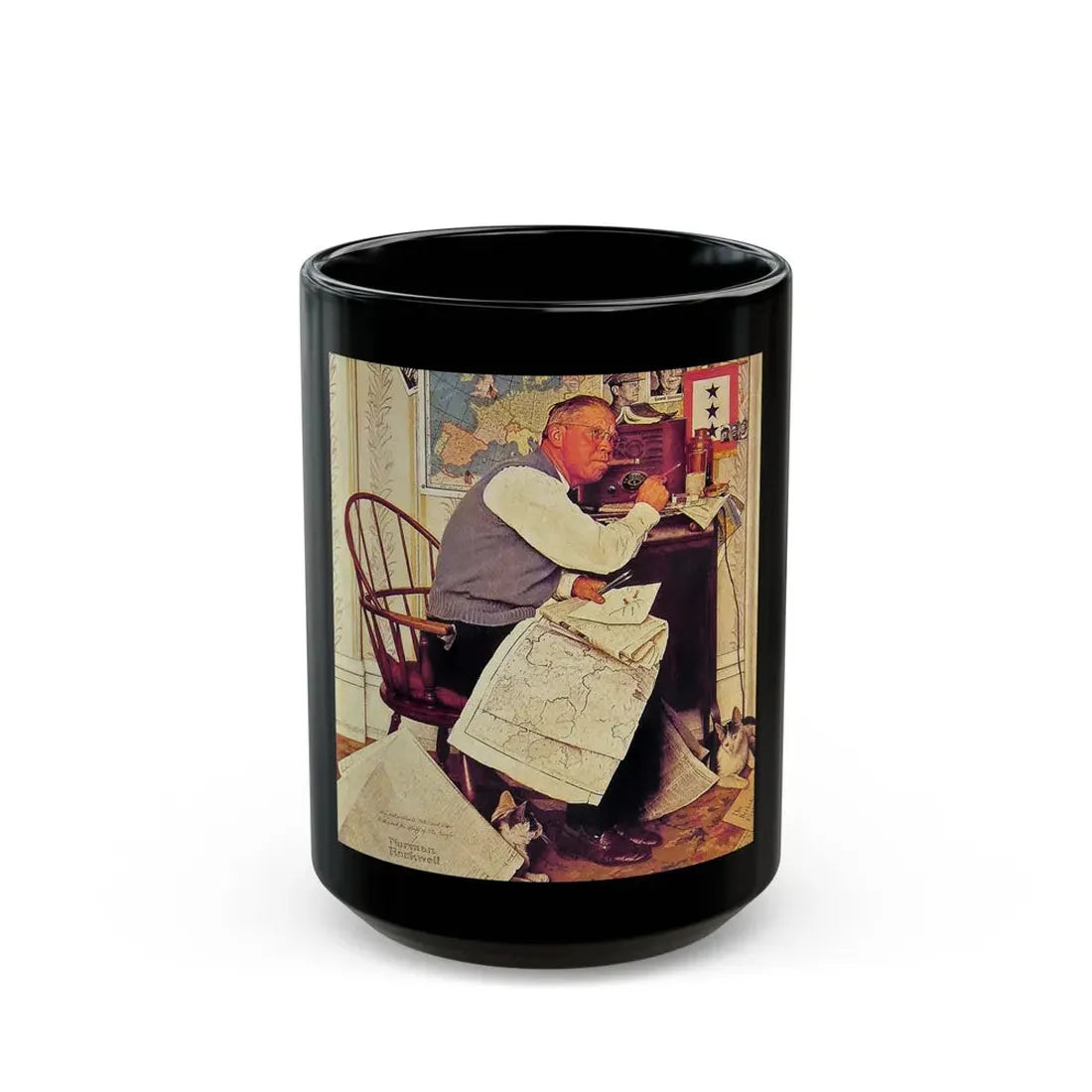 Rockwell2 (3) - Black Coffee Mug 15oz - Go Mug Yourself
