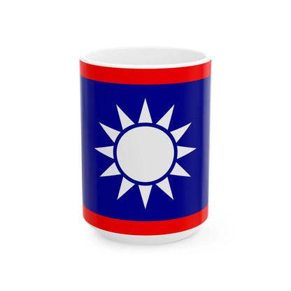 ROCN Rear Admirals Flag 1929 (China) White Coffee Mug 15oz - Go Mug Yourself