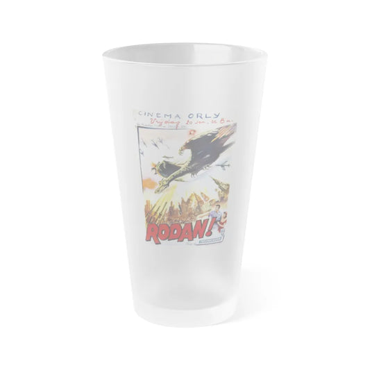 RODAN (BELGIAN) 1956 Movie Poster - Frosted Pint Glass 16oz-16oz-Frosted-Go Mug Yourself