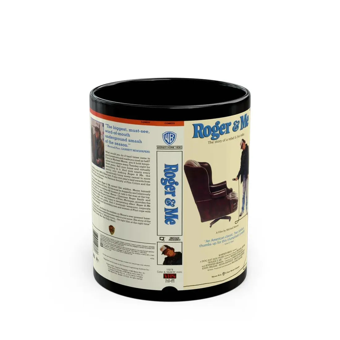 ROGER AND ME (VHS COVER) - Black Coffee Mug 11oz - Go Mug Yourself