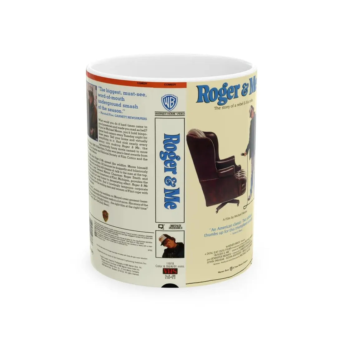 ROGER AND ME (VHS COVER) - White Coffee Mug 11oz - Go Mug Yourself