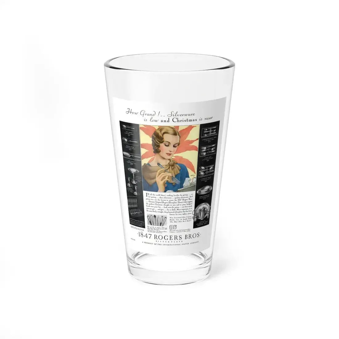 Roger Bros ad, Ladies' Home Journal, December 1931 (Magazine Illustration) Pint Glass 16oz 16oz - Go Mug Yourself