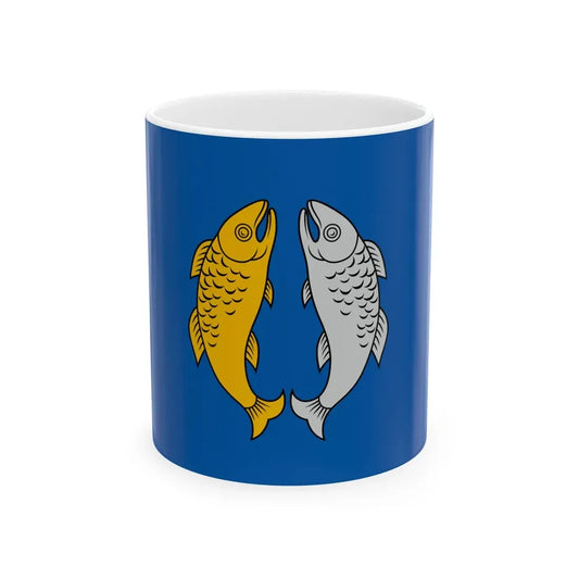 Rojas pagasta karogs (Latvia) White Coffee Mug 11oz - Go Mug Yourself