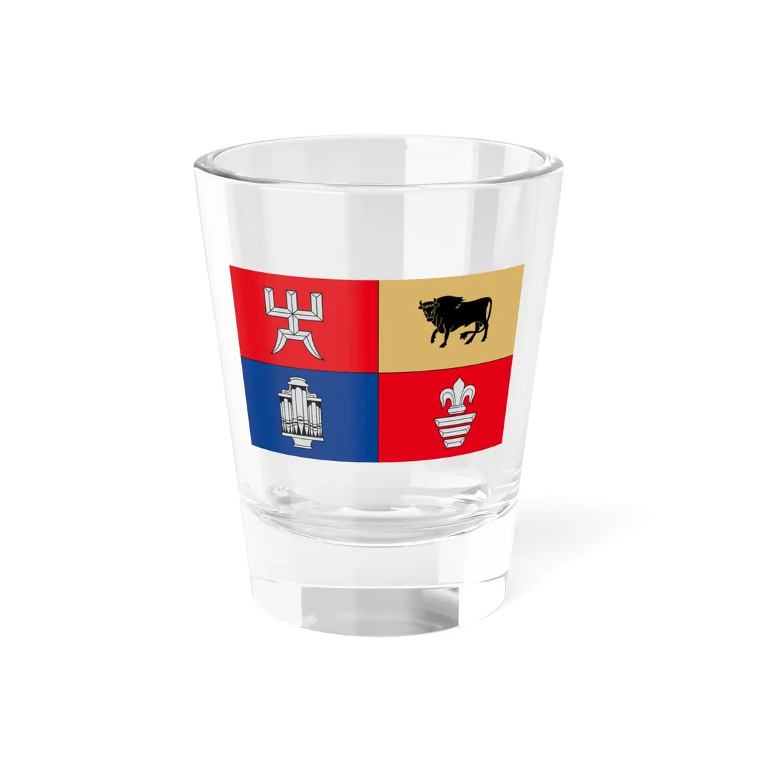 Rokiškio vėliava (Lithuania) Shot Glass 1.5oz 1.5oz - Go Mug Yourself