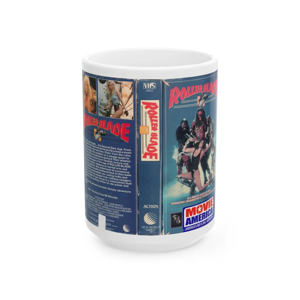 ROLLER BLADE (VHS COVER) - White Coffee Mug-15oz-Go Mug Yourself