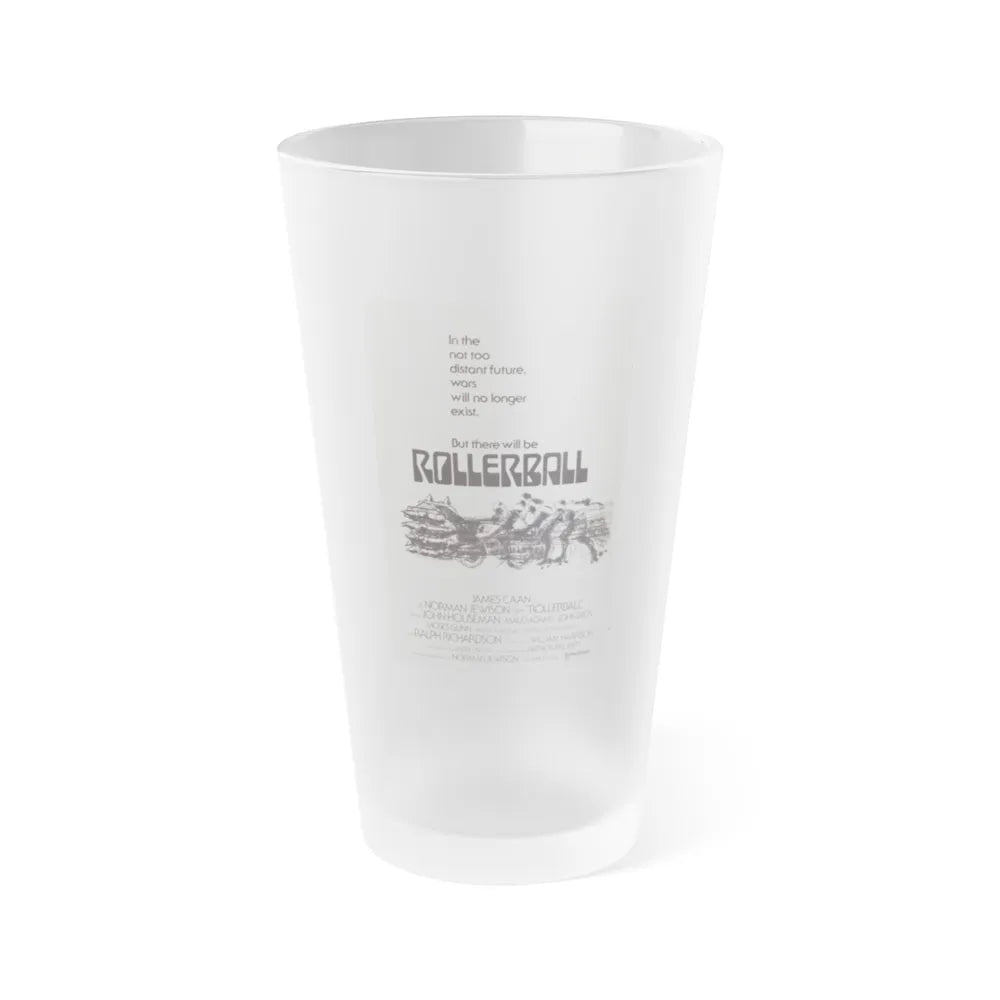 ROLLERBALL (TEASER) 1975 Movie Poster - Frosted Pint Glass 16oz-16oz-Frosted-Go Mug Yourself