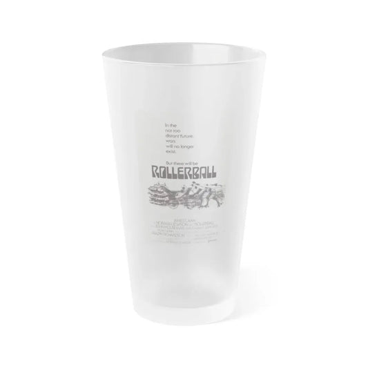 ROLLERBALL (TEASER) 1975 Movie Poster - Frosted Pint Glass 16oz 16oz Frosted - Go Mug Yourself