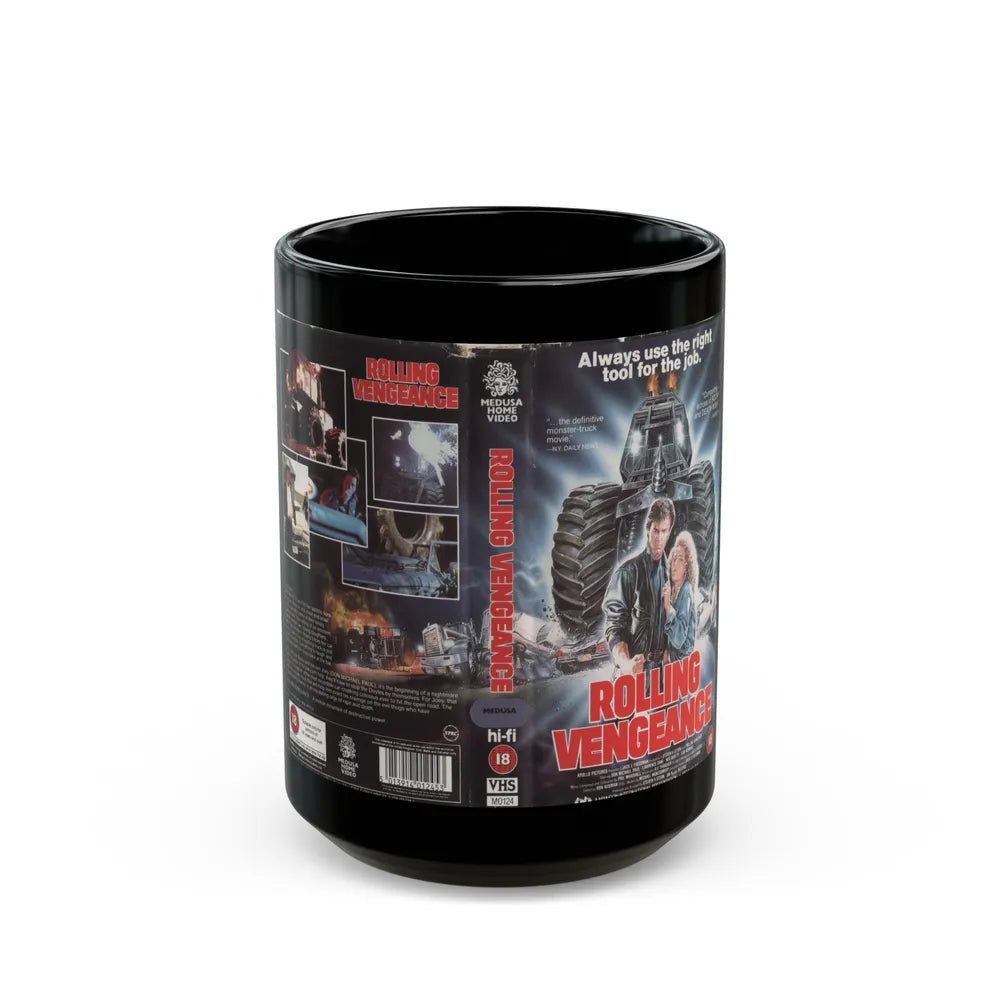 ROLLING VENGEANCE (VHS COVER) - Black Coffee Mug-15oz-Go Mug Yourself