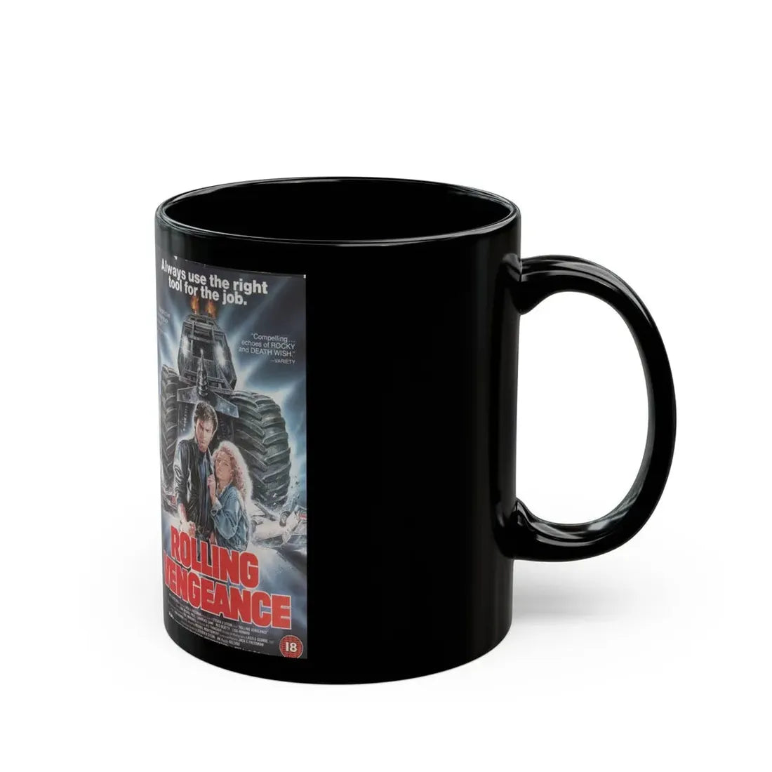 ROLLING VENGEANCE (VHS COVER) - Black Coffee Mug - Go Mug Yourself