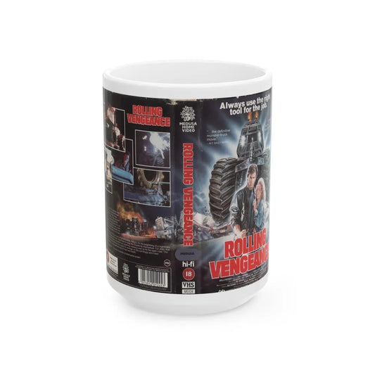 ROLLING VENGEANCE (VHS COVER) - White Coffee Mug-15oz-Go Mug Yourself