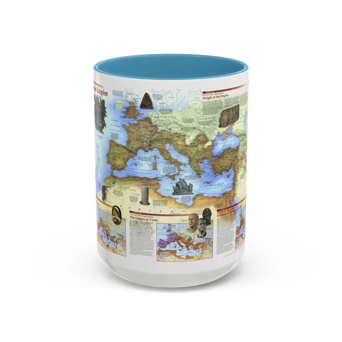 Roman Empire (1997) (Map) Accent Coffee Mug 15oz Light Blue - Go Mug Yourself