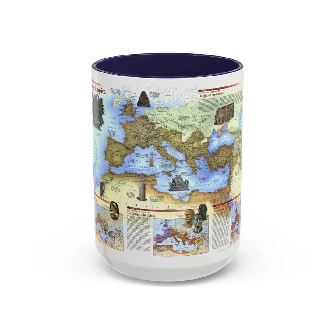 Roman Empire (1997) (Map) Accent Coffee Mug 15oz Navy - Go Mug Yourself