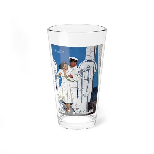 Romance in Blue & White, 1949 (Magazine Illustration) Pint Glass 16oz-16oz-Go Mug Yourself