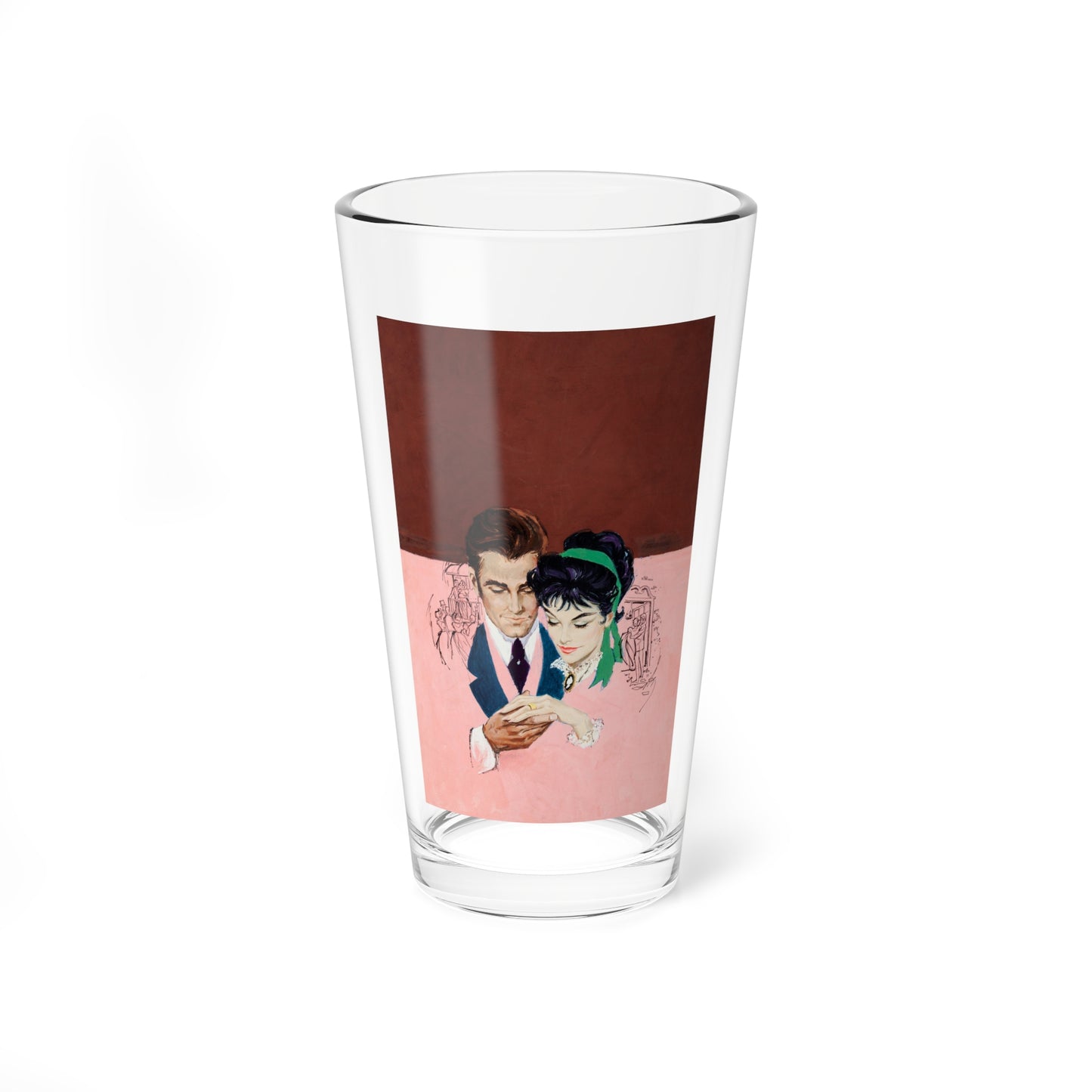 Romance Novel Cover (attributed, c. 1970s) (Magazine Illustration) Pint Glass 16oz-16oz-Go Mug Yourself