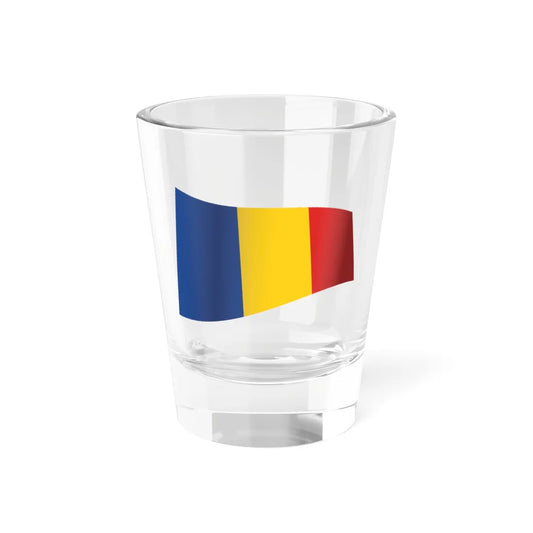 Romania Flag - iconic waving (Oman) Shot Glass 1.5oz 1.5oz - Go Mug Yourself