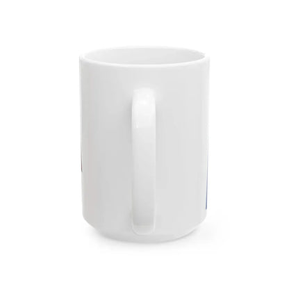 Romania Flag - iconic waving (Oman) White Coffee Mug - Go Mug Yourself