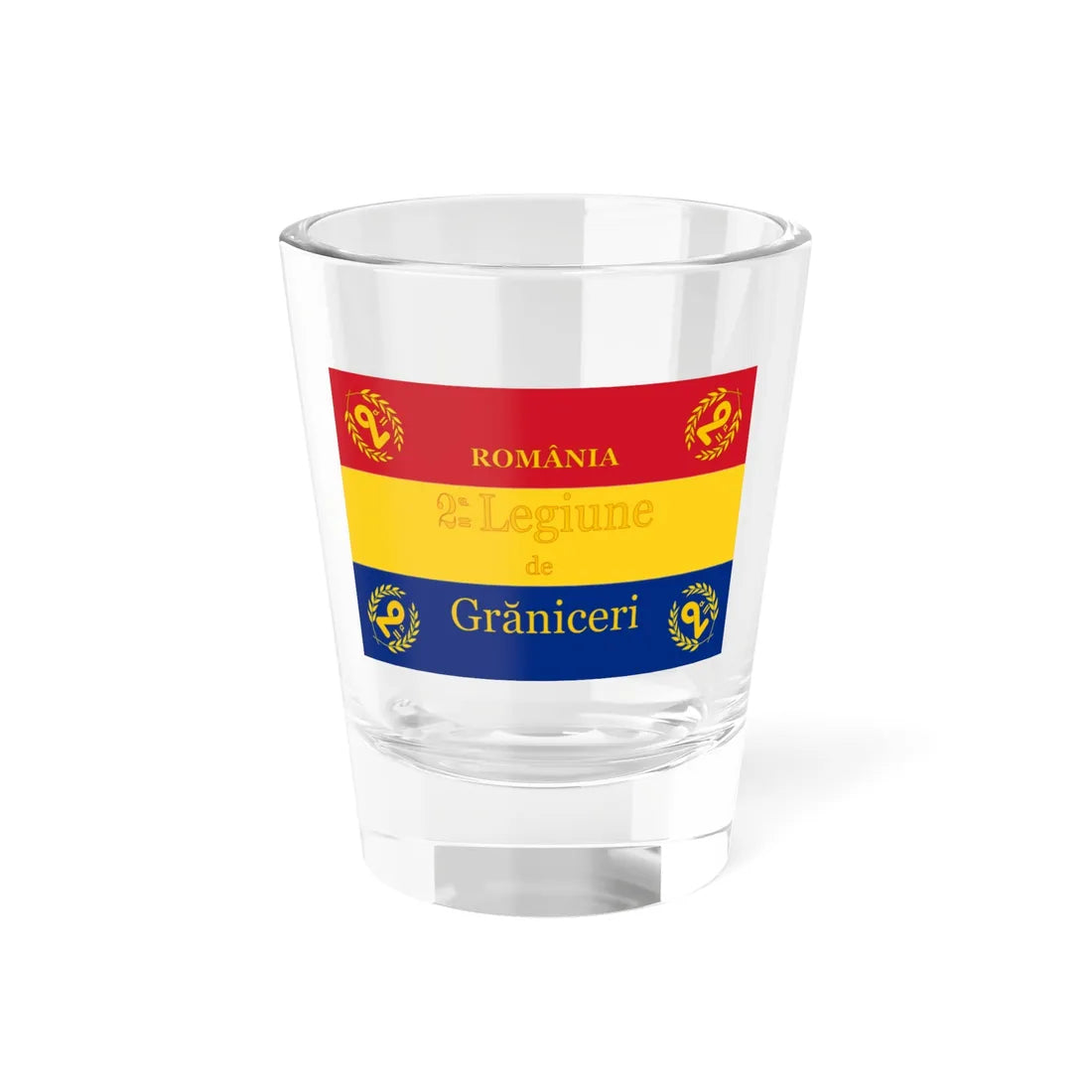 Romanian Army Flag - 1866 used model (Oman) Shot Glass 1.5oz 1.5oz - Go Mug Yourself