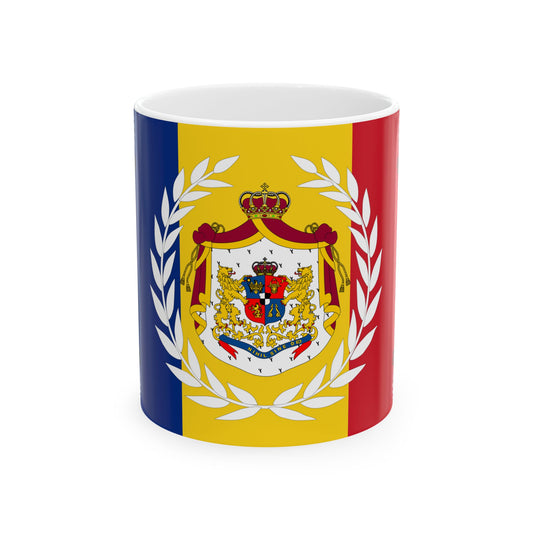 Romanian Army Flag - 1874 used model (Oman) White Coffee Mug-11oz-Go Mug Yourself