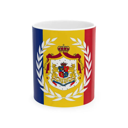Romanian Army Flag - 1874 used model (Oman) White Coffee Mug 11oz - Go Mug Yourself