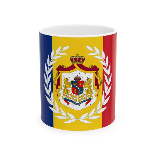 Romanian Army Flag - 1874 used model (Oman) White Coffee Mug 11oz - Go Mug Yourself