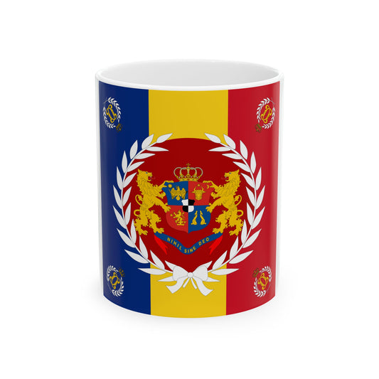 Romanian Army Flag - 1877 used model (Oman) White Coffee Mug-11oz-Go Mug Yourself