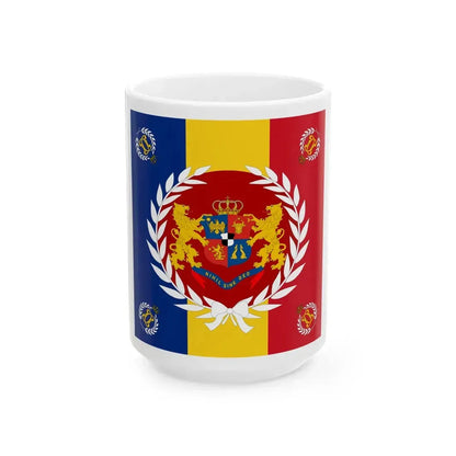 Romanian Army Flag - 1877 used model (Oman) White Coffee Mug 15oz - Go Mug Yourself