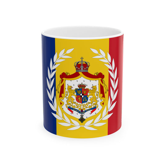 Romanian Army Flag - 1902 used model (Oman) White Coffee Mug-11oz-Go Mug Yourself