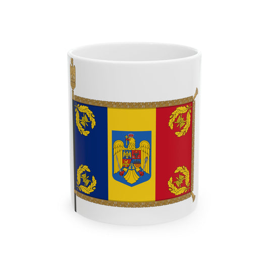Romanian Battle Flag - Air Force Model (Oman) White Coffee Mug-11oz-Go Mug Yourself