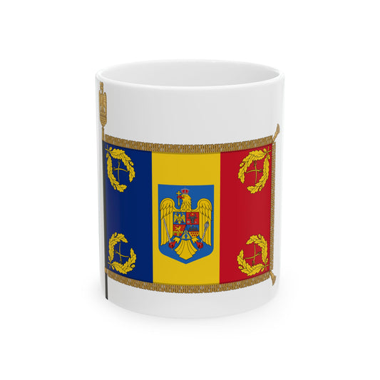Romanian Battle Flag - Land Forces Model (Oman) White Coffee Mug-11oz-Go Mug Yourself