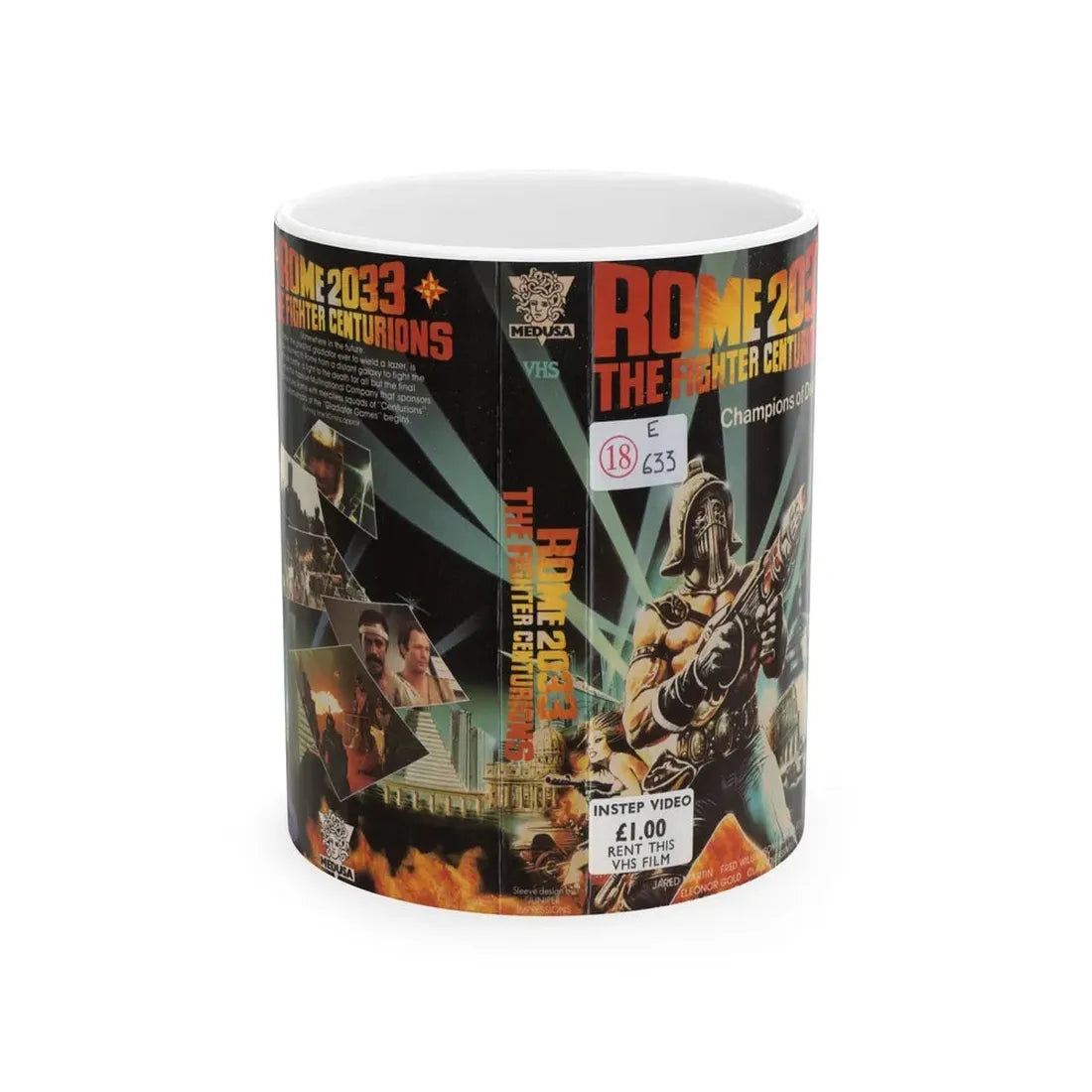 ROME 2033 THE FIGHTER CENTURIONS (VHS COVER) - White Coffee Mug 11oz - Go Mug Yourself