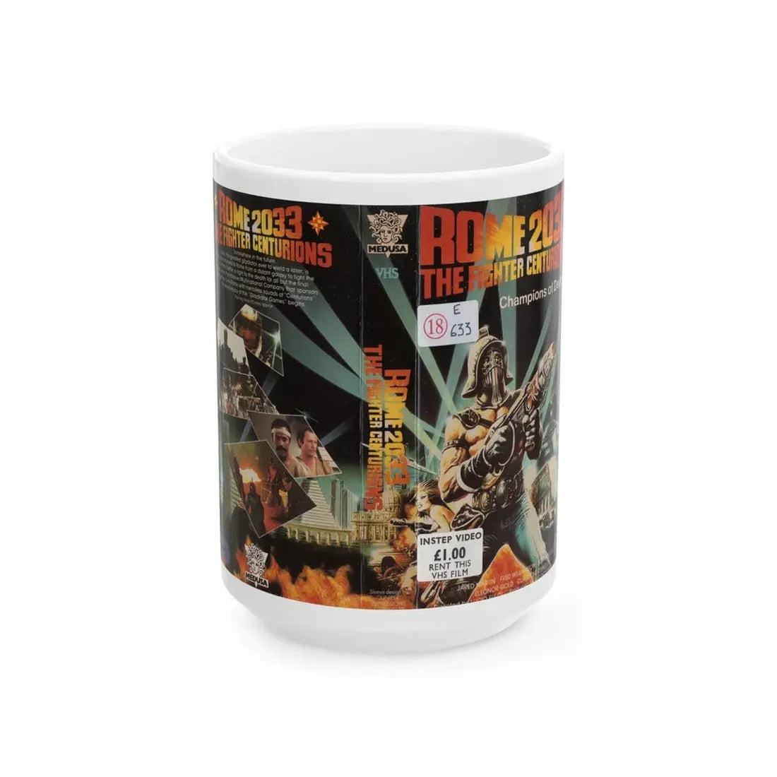 ROME 2033 THE FIGHTER CENTURIONS (VHS COVER) - White Coffee Mug 15oz - Go Mug Yourself
