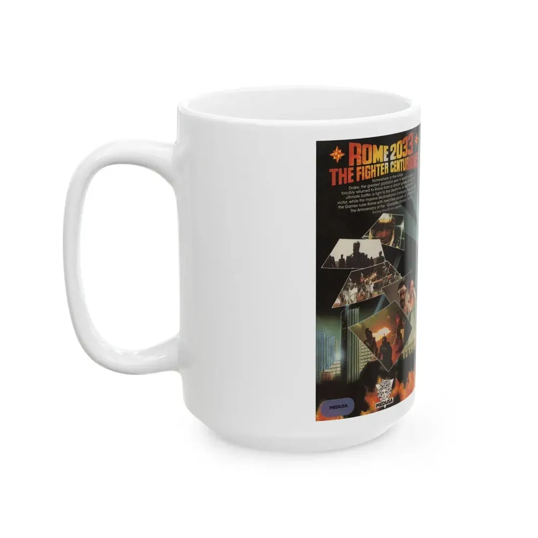 ROME 2033 THE FIGHTER CENTURIONS (VHS COVER) - White Coffee Mug - Go Mug Yourself