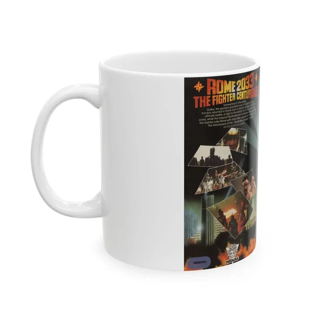 ROME 2033 THE FIGHTER CENTURIONS (VHS COVER) - White Coffee Mug - Go Mug Yourself