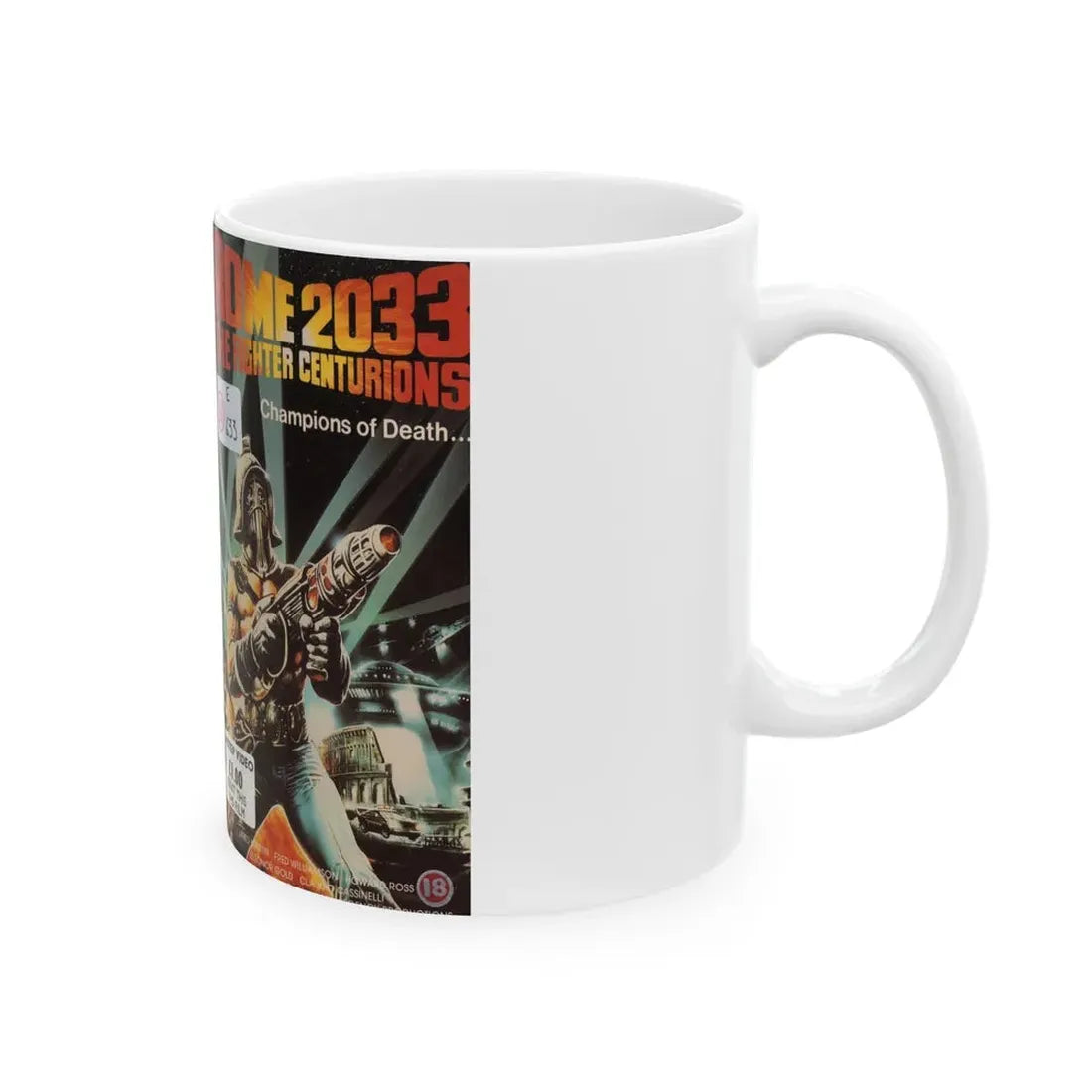 ROME 2033 THE FIGHTER CENTURIONS (VHS COVER) - White Coffee Mug - Go Mug Yourself