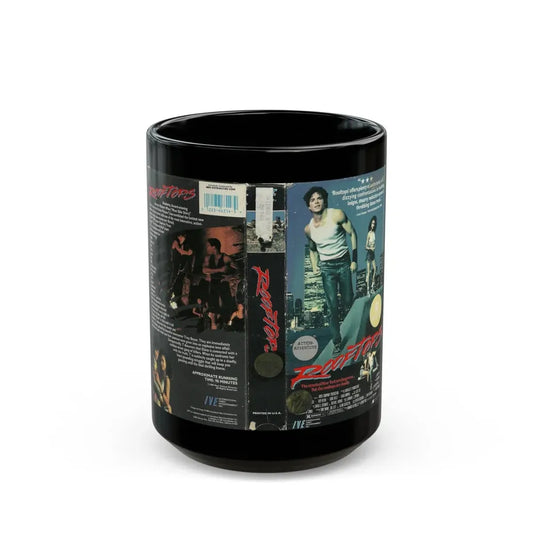 ROOFTOPS IVE ENTERTAINMENT (VHS COVER) - Black Coffee Mug 15oz - Go Mug Yourself