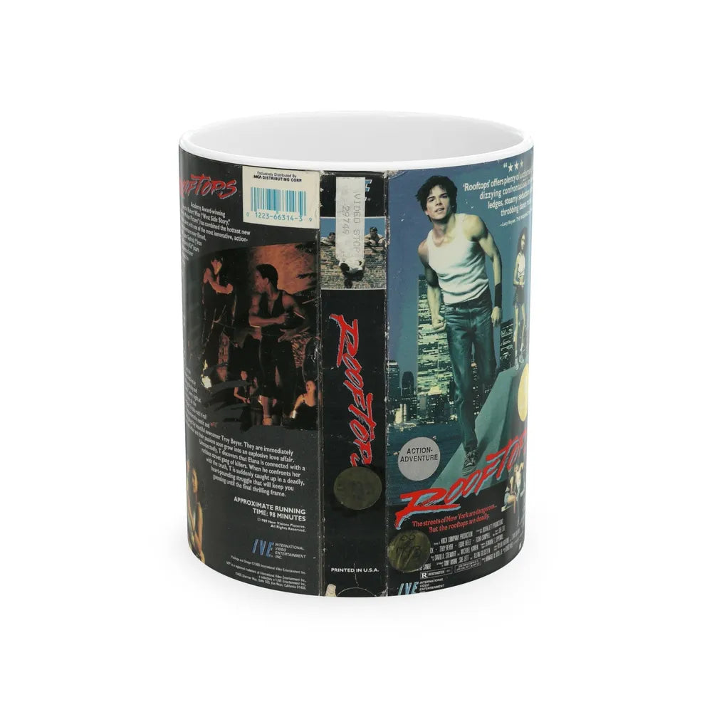 ROOFTOPS IVE ENTERTAINMENT (VHS COVER) - White Coffee Mug-11oz-Go Mug Yourself