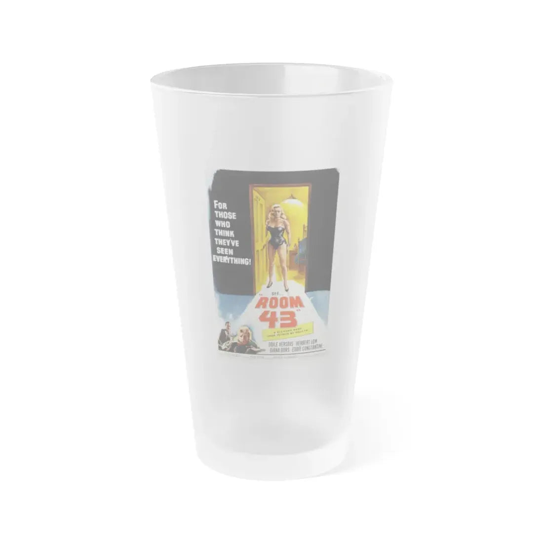 ROOM 43 1958 Movie Poster - Frosted Pint Glass 16oz 16oz Frosted - Go Mug Yourself