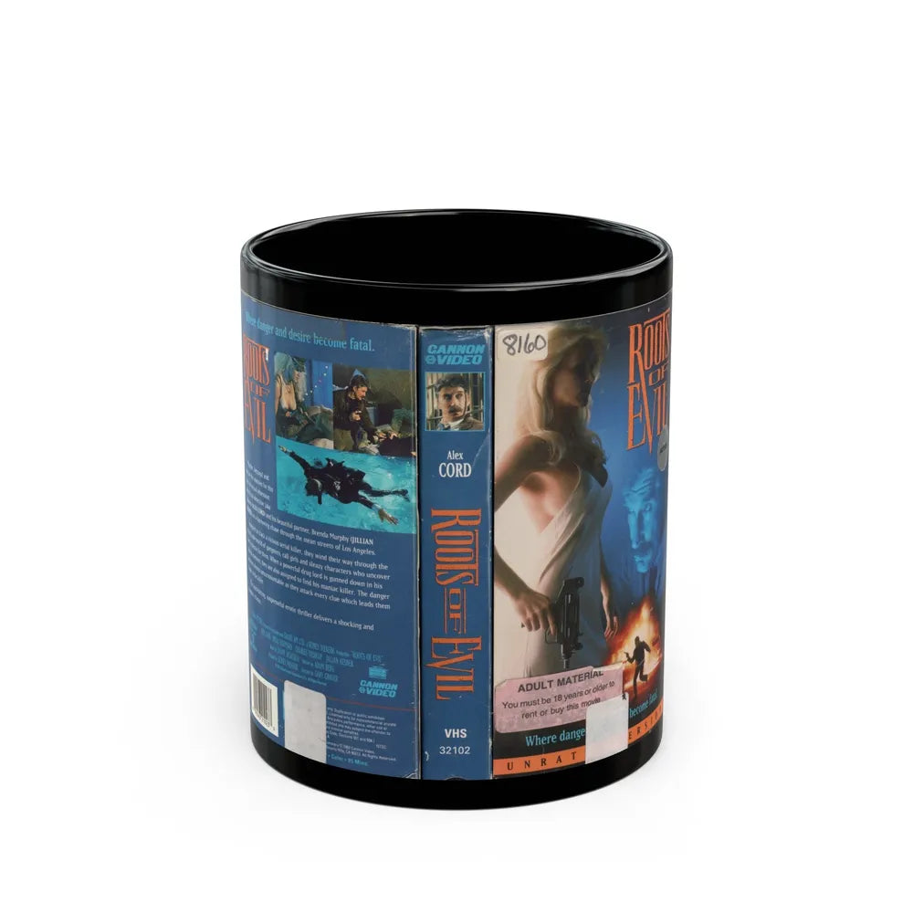 ROOTS OF EVIL (VHS COVER) - Black Coffee Mug-11oz-Go Mug Yourself