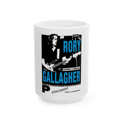 Rory Gallagher Poster (Music Poster) White Coffee Mug 15oz - Go Mug Yourself