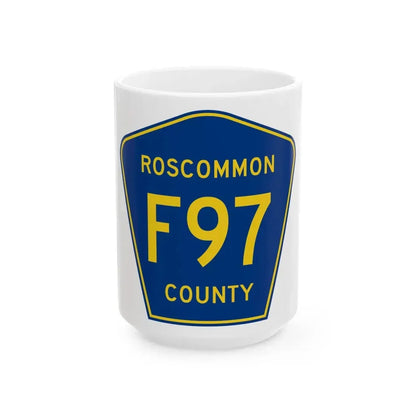 Roscommon County F-97 (Michigan) (Road Sign) White Coffee Mug 15oz - Go Mug Yourself