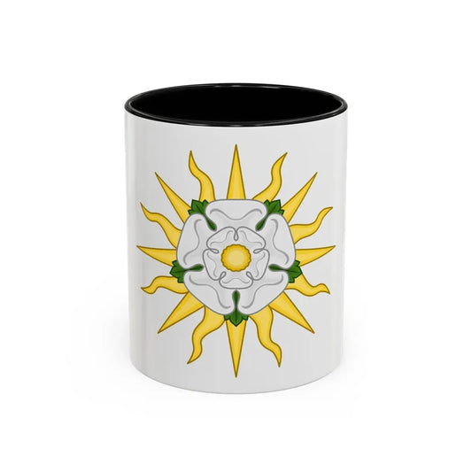 Rose en Soleil Badge of York - Accent Coffee Mug 11oz Black - Go Mug Yourself