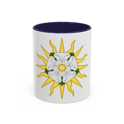 Rose en Soleil Badge of York - Accent Coffee Mug 11oz Navy - Go Mug Yourself