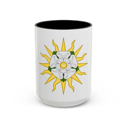 Rose en Soleil Badge of York - Accent Coffee Mug 15oz Black - Go Mug Yourself