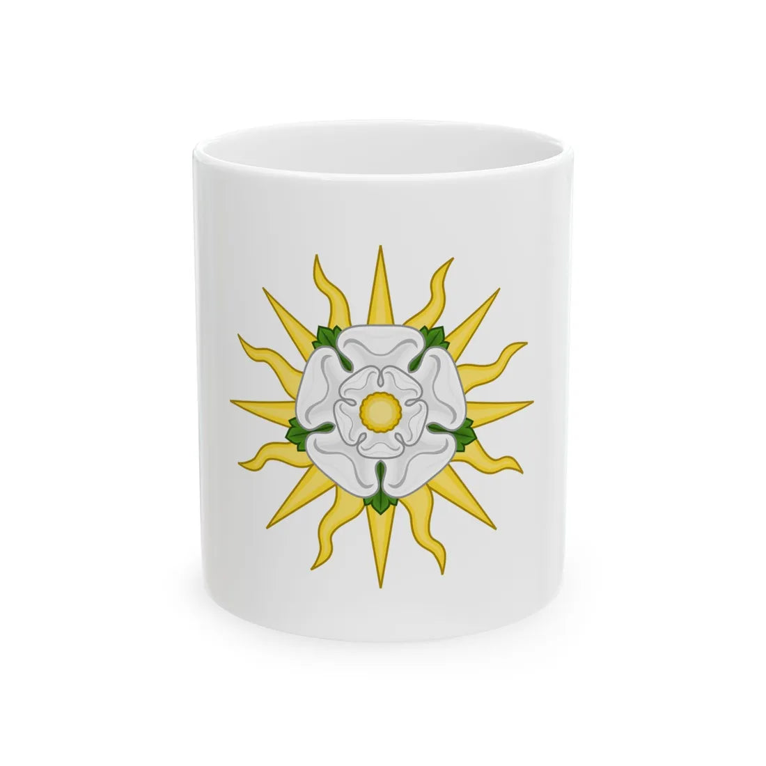Rose en Soleil Badge of York - White Coffee Mug 11oz - Go Mug Yourself