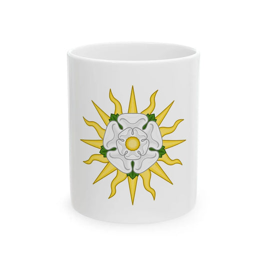 Rose en Soleil Badge of York - White Coffee Mug 11oz - Go Mug Yourself
