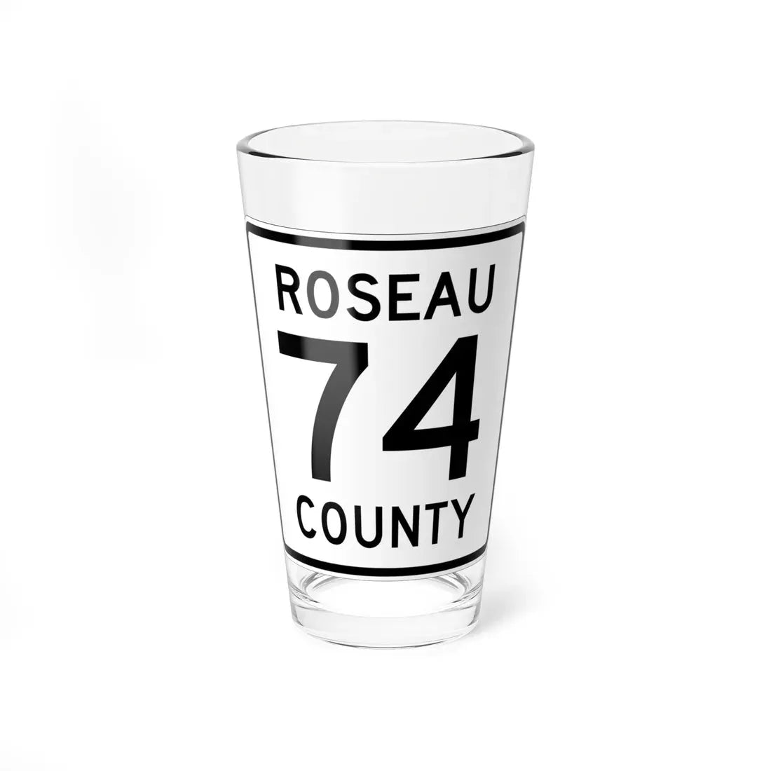 Roseau County Route 74 (Minnesota) (Road Sign) Pint Glass 16oz 16oz - Go Mug Yourself